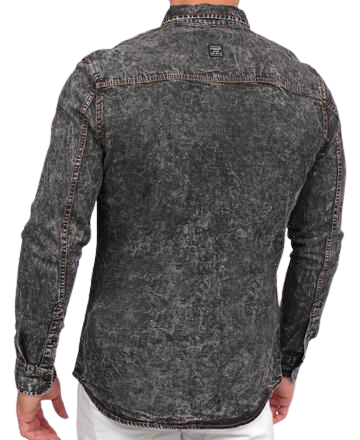 Urban Style Denim Shirt - Black