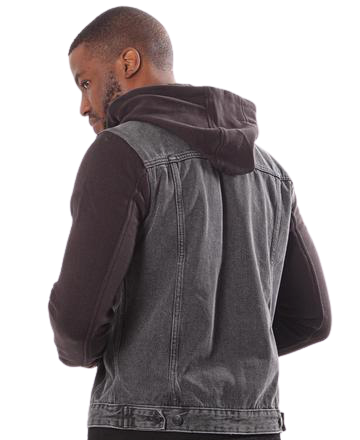 URBAN STYLE Men`s Denim Hoody - Charcoal