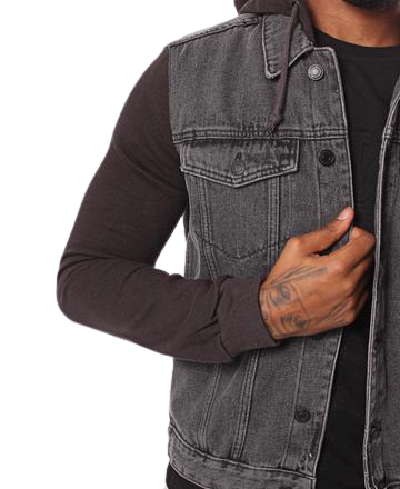 URBAN STYLE Men`s Denim Hoody - Charcoal