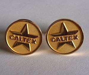 VINTAGE CALTEX ADVERTISING CUFFLINKS WITH BAG