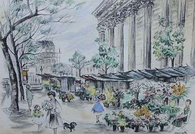 AN ORIGINAL WATERCOLOR BY WELL KNOWN MID CENTURY ARTIST JANICOTTE