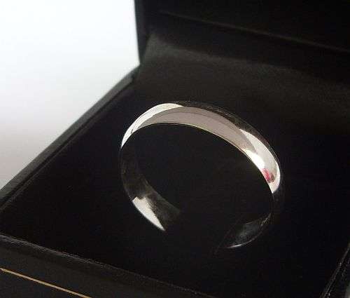 A STERLING SILVER WEDDING BAND - SIZE V
