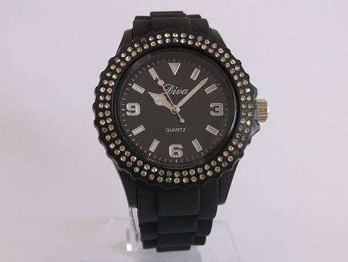 A GREAT LOOKING LADIES WATCH BY DIVA SET WITH 110 TINY FACETED STONES
