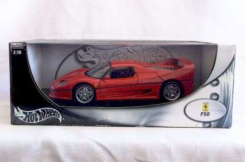 SUPER COOL DETAILED HOTWHEELS 1:18 FERRARI F 50 DIE CAST MODEL IN ORIGINAL BOX...EXCELLENT CONDITION