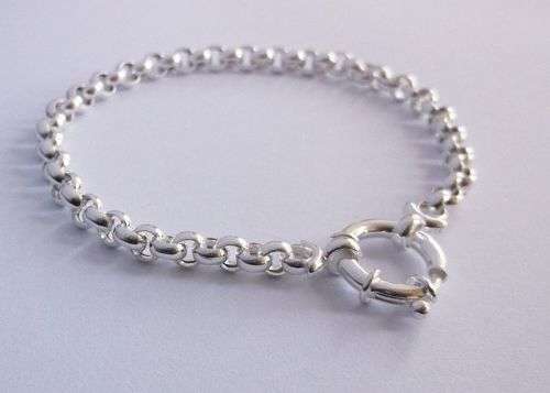 A STUNNING ROUND LINK STERLING SILVER BRACELET WITH SIGNORETTI CLASP !!!
