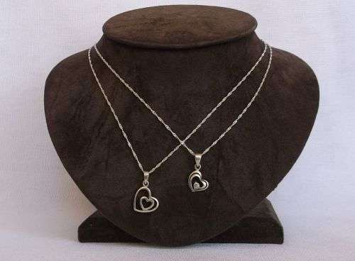 GREAT DEAL !! TWO STERLING SILVER NECKLACES PLUS TWO STERLING SILVER HEART PENDANTS ...BID FOR BOTH