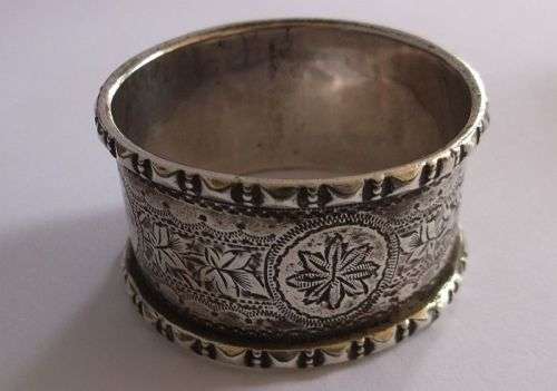 A MARVELOUS SOLID STERLING SILVER PAIR OF NAPKIN RINGS ...RARE 19TH CENTURY PIECES...GOOD WEIGHT !!