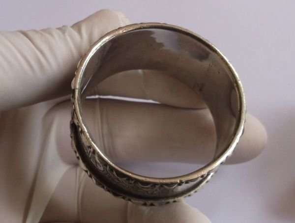 A MARVELOUS SOLID STERLING SILVER PAIR OF NAPKIN RINGS ...RARE 19TH CENTURY PIECES...GOOD WEIGHT !!