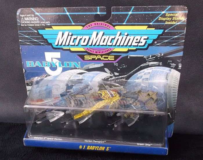 SO RARE !!! VINTAGE 1994 MICRO MACHINES ""BABYLON 5"" SEALED PACK OF 3 SPACESHIPS !!! AWESOME !!