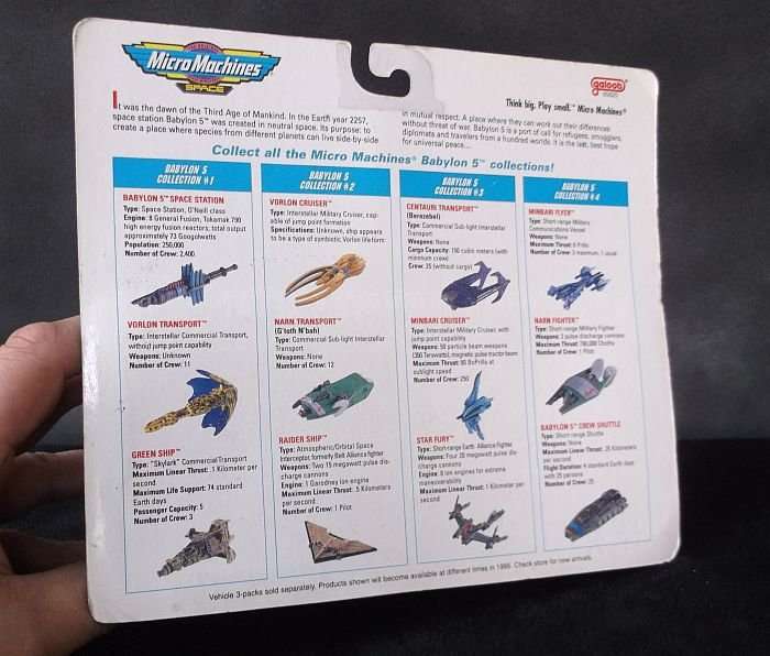 SO RARE !!! VINTAGE 1994 MICRO MACHINES ""BABYLON 5"" SEALED PACK OF 3 SPACESHIPS !!! AWESOME !!