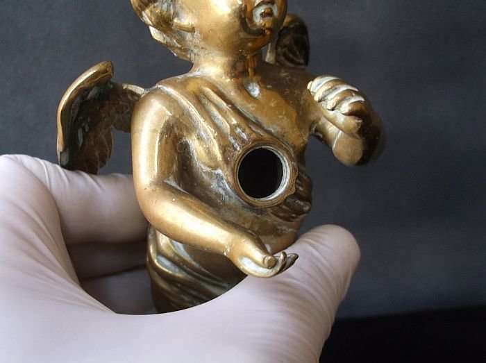 A BEAUTIFUL ANTIQUE BRASS / BRONZE ANGEL ...LIGHTING ? FURNITURE ? RARE FIND !! STUNNING !!