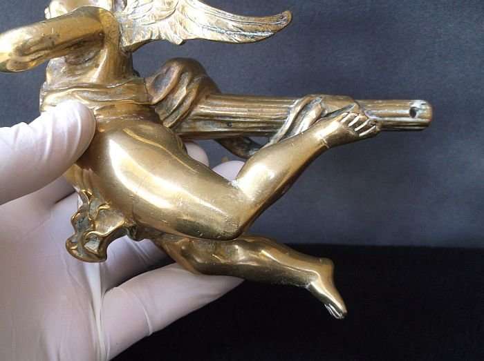 A BEAUTIFUL ANTIQUE BRASS / BRONZE ANGEL ...LIGHTING ? FURNITURE ? RARE FIND !! STUNNING !!