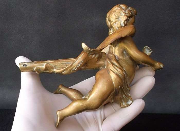 A BEAUTIFUL ANTIQUE BRASS / BRONZE ANGEL ...LIGHTING ? FURNITURE ? RARE FIND !! STUNNING !!