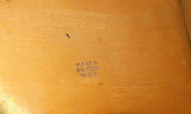 MADE IN BRITISH INDIA ...A RARE SOLID BRASS 4 PIECE SMOKERS SET