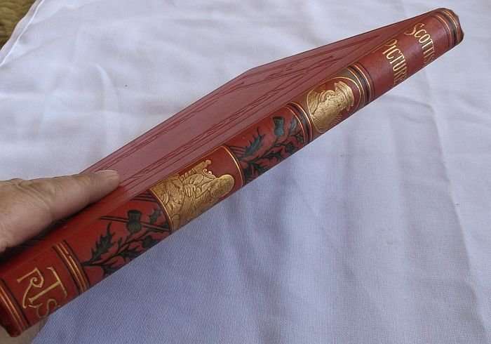 ANTIQUE BOOK !!! SCOTTISH PICTURES - DRAWN WITH PEN & PENCIL ....1891 ....HARD COVER !!! RARE !!!