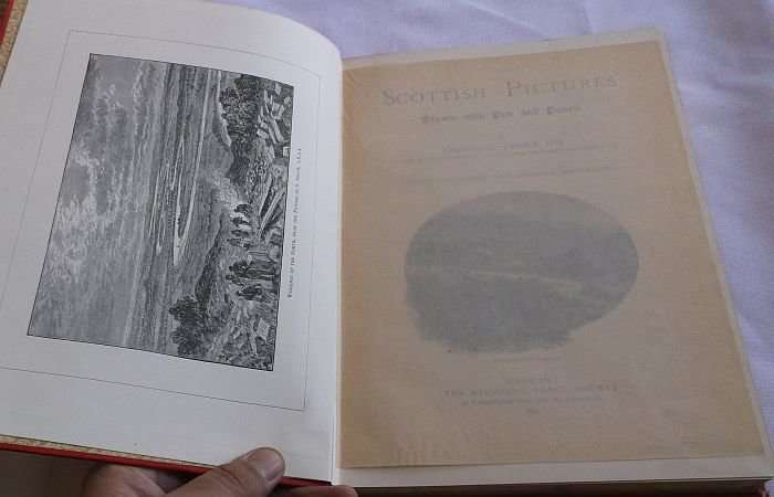 ANTIQUE BOOK !!! SCOTTISH PICTURES - DRAWN WITH PEN & PENCIL ....1891 ....HARD COVER !!! RARE !!!