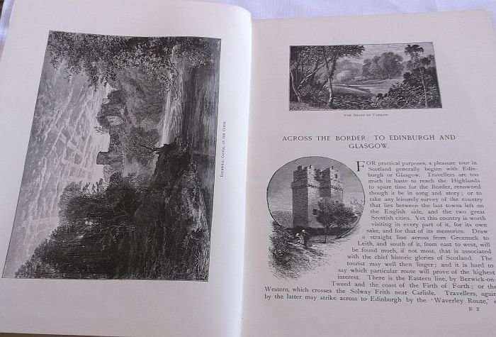 ANTIQUE BOOK !!! SCOTTISH PICTURES - DRAWN WITH PEN & PENCIL ....1891 ....HARD COVER !!! RARE !!!