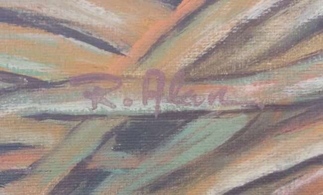 A BEAUTIFUL ORIGINAL OIL ON BOARD DEPICTING DUCKS AT A POND SIGNED BY THE ARTIST R. ALAN