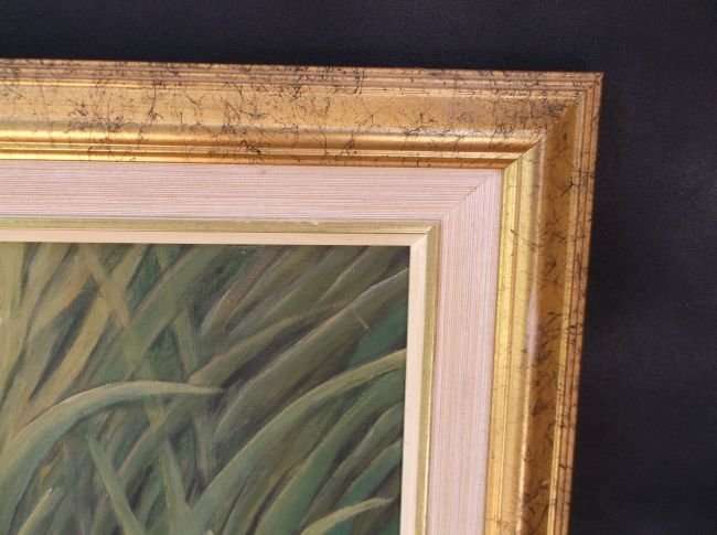 A BEAUTIFUL ORIGINAL OIL ON BOARD DEPICTING DUCKS AT A POND SIGNED BY THE ARTIST R. ALAN