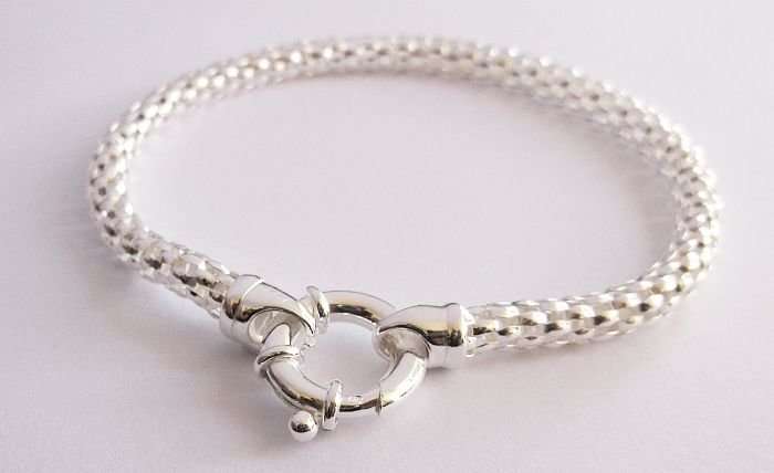 A FANTASTIC ""WOVEN"" STERLING SILVER BRACELET WITH SIGNORETTI CLASP ...B E A U T I F U L !!!