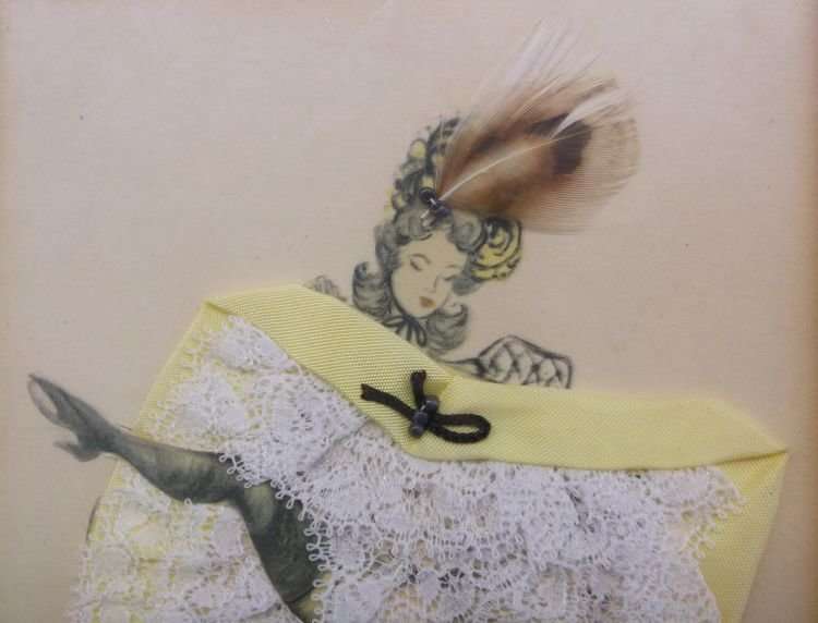 TWO EYE CATCHING VINTAGE MULTI MEDIA "ARTWORKS" AFTER FRENCH ARTIST JANICOTTE.....