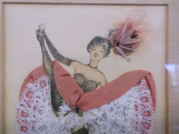 TWO EYE CATCHING VINTAGE MULTI MEDIA "ARTWORKS" AFTER FRENCH ARTIST JANICOTTE.....