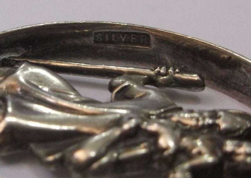 A LARGE VINTAGE SOLID SILVER ST CHRISTOPHER PENDANT