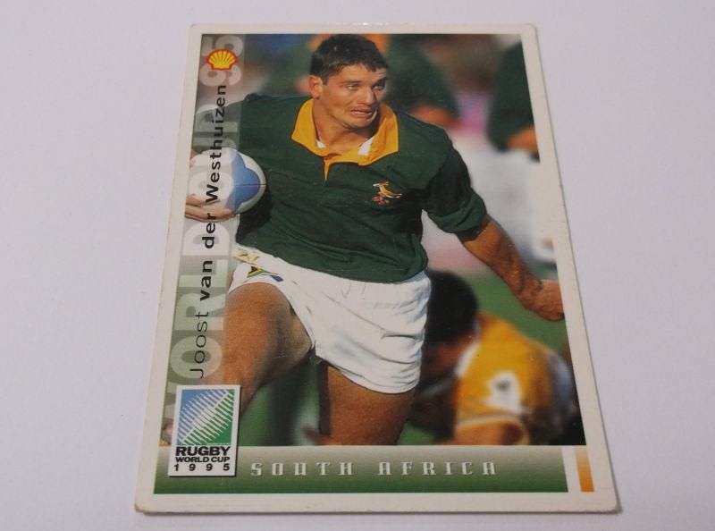 1995 RUGBY WORLD CUP TRADING CARD - SOUTH AFRICA - JOOST VAN DER WESTHUIZEN