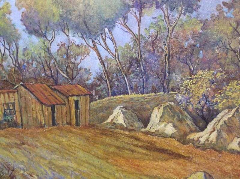 A lovely old original oil on board painting by well known Don Madge dated 1962 - Unframed