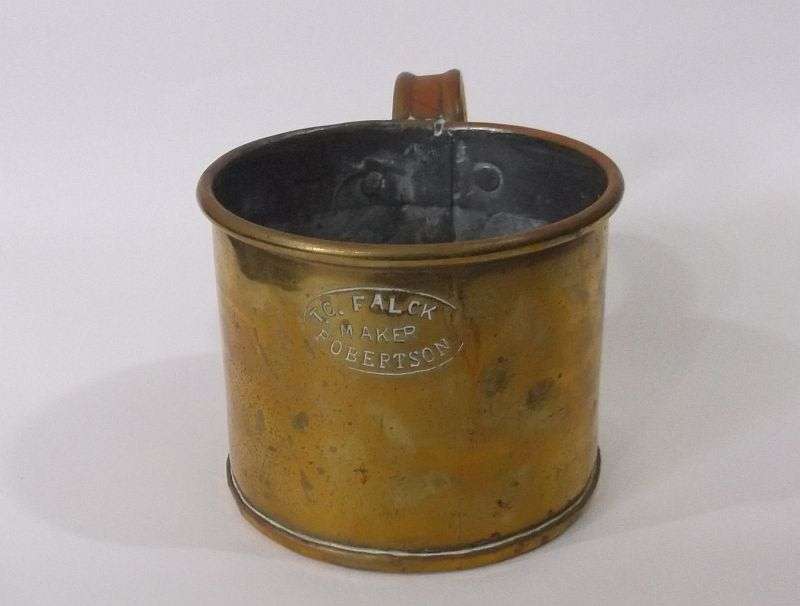 AWESOME AFRICANA - "CAPE" BRASS .....MUG BY T.C FALCK ROBERTSON .....WESTERN CAPE