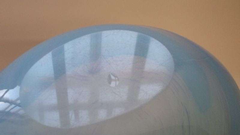 A PHENOMENAL VINTAGE 1950`S MURANO GLASS ASHTRAY WITH OPAQUE OUTER AND GOLDEN FLAKE SWIRL INNER