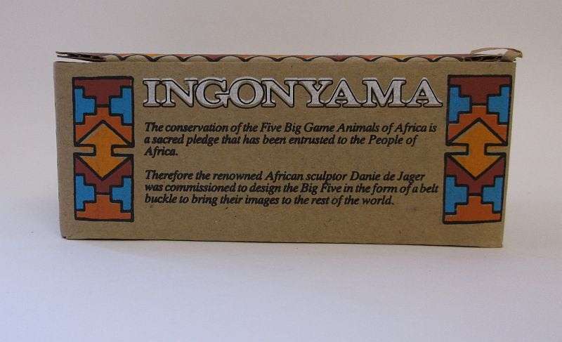 BIG FIVE !!! AN AWESOME BELT BUCKLE DEPICTING THE ""LION"" MADE IN THE COLD CAST BRONZE PROCESS