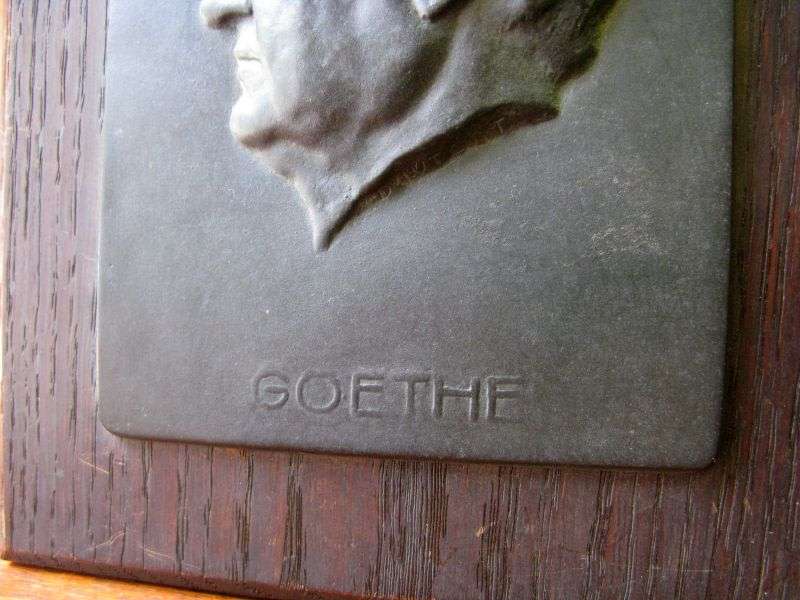 WOW !! WOW !! A RARE OLD SIGNED BRONZE PLAQUE OF GOETHE BY THE ARTIST DAUTERT...WORTH RESEARCHING !!