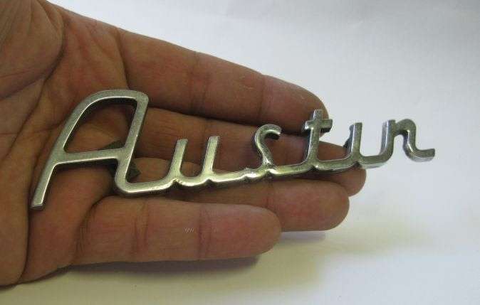 TOO COOL !! A VINTAGE ""AUSTIN"" CAR BADGE DESIGNED BY J FRAY ....HARD TO FIND AWESOME PIECE !!