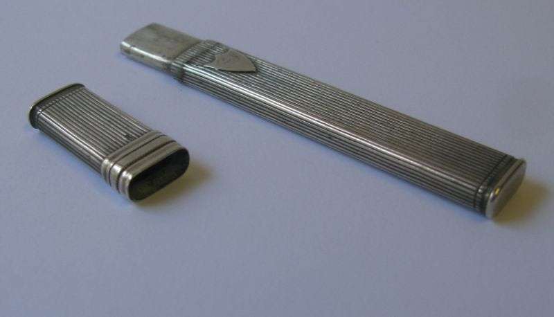 EXCELLENT FIND !! A RARE OLD DUTCH SILVER NEEDLE CASE FULLY STAMPED WITH MAKERS MARKS !! WOW !!