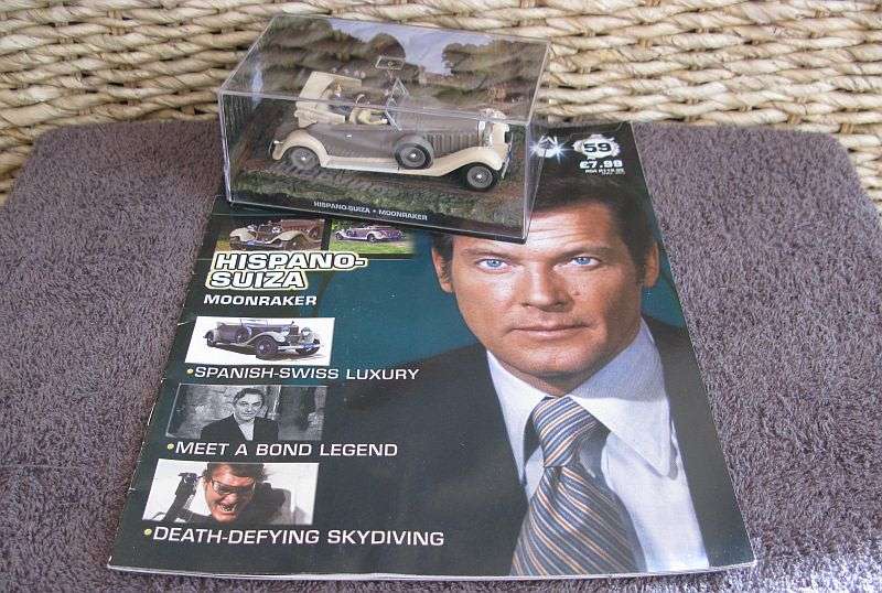 A 1:43 SCALE DIE CAST METAL MODEL OF THE HISPANO-SUIZA AS SEEN IN THE JAMES BOND MOVIE MOONRAKER