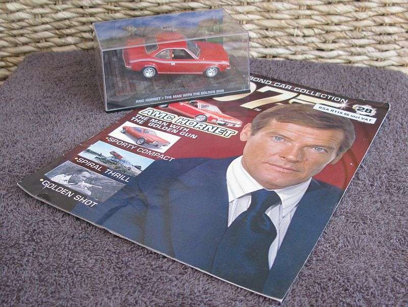 A 1:43 SCALE DIE CAST METAL MODEL OF THE ""AMC HORNET"" AS SEEN IN THE JAMES BOND MOVIE