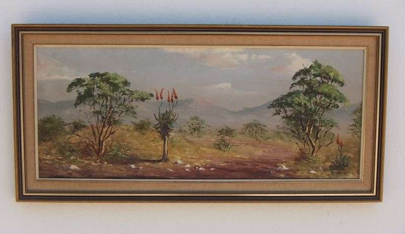 AN OUTSTANDING VINTAGE ORIGINAL OIL ON BOARD LANDSCAPE SIGNED BY THE ARTIST...HOSMER !! WOW !!