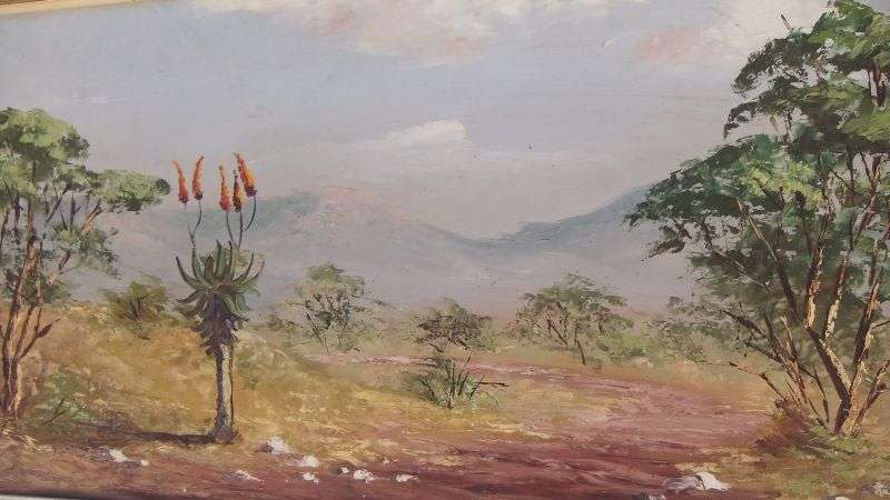 AN OUTSTANDING VINTAGE ORIGINAL OIL ON BOARD LANDSCAPE SIGNED BY THE ARTIST...HOSMER !! WOW !!