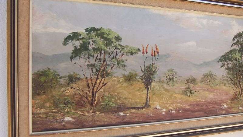 AN OUTSTANDING VINTAGE ORIGINAL OIL ON BOARD LANDSCAPE SIGNED BY THE ARTIST...HOSMER !! WOW !!