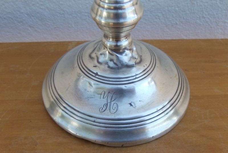 COOL FIND !! A HALLMARKED SILVER CANDLE STICK DATED 1963 BY B & CO - WAX FILLED - SEE PICS