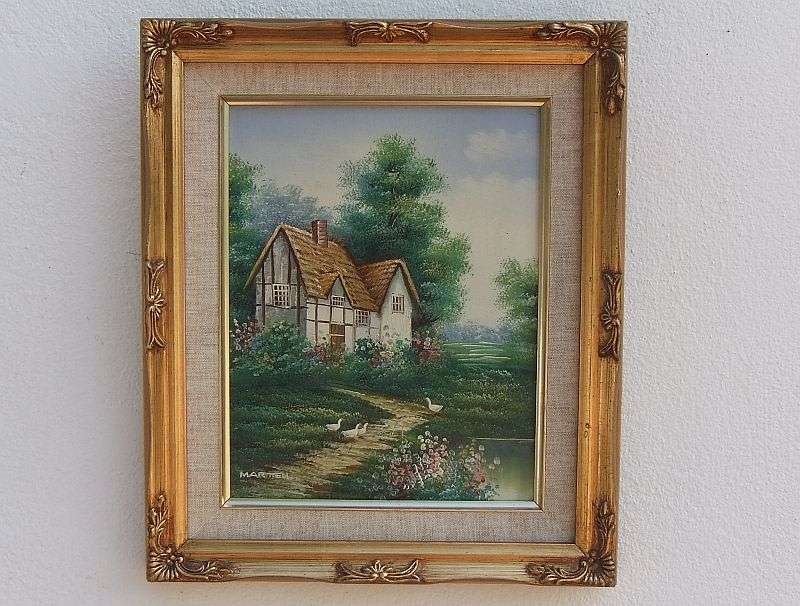 A BEAUTIFUL ORIGINAL OIL ON BOARD OF A COUNTRY COTTAGE SIGNED BY THE ARTIST MARTEN ...MUST SEE !!