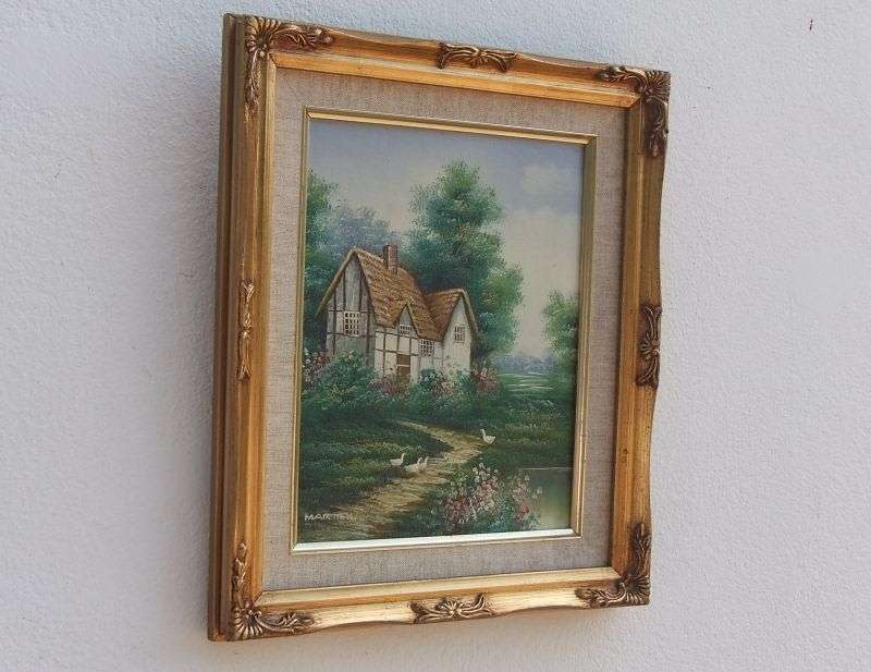 A BEAUTIFUL ORIGINAL OIL ON BOARD OF A COUNTRY COTTAGE SIGNED BY THE ARTIST MARTEN ...MUST SEE !!