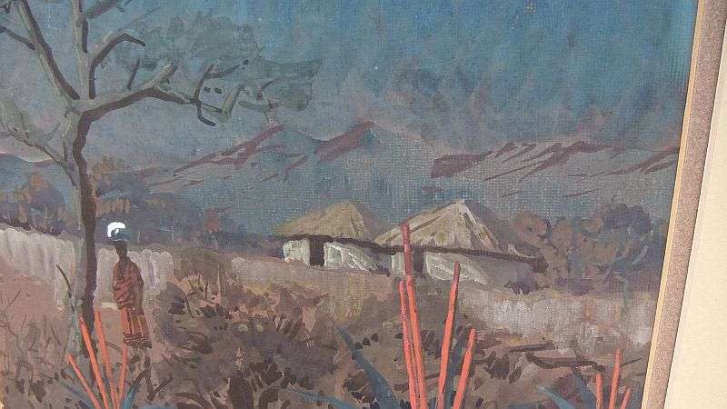 INVESTMENT PIECE !! A RARE GOUACHE PAINTING BY WELL KNOWN LISTED ARTIST SYDNEY CARTER !! WOW !! WOW