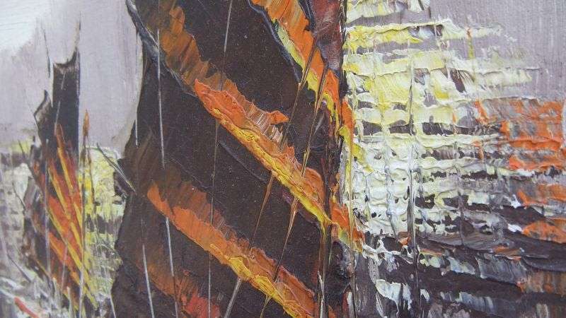 AN AMAZING ORIGINAL OIL ON BOARD OF CHINESE STYLE SAILING BOATS SIGNED BY THE ARTIST !! WOW !!