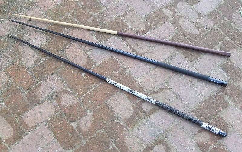 COOL FIND !! THREE TWO PIECE POOL CUES ...ALL BRAND NAMES ...GOOD CONDITION...BID FOR THE 3 !!