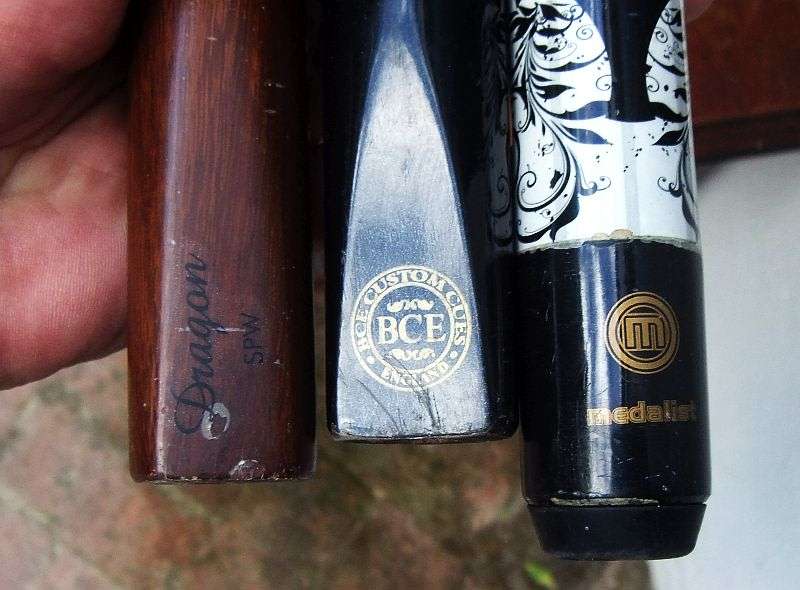 COOL FIND !! THREE TWO PIECE POOL CUES ...ALL BRAND NAMES ...GOOD CONDITION...BID FOR THE 3 !!