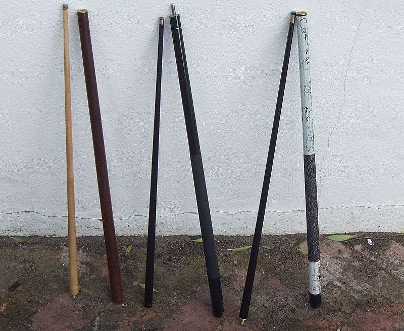 COOL FIND !! THREE TWO PIECE POOL CUES ...ALL BRAND NAMES ...GOOD CONDITION...BID FOR THE 3 !!