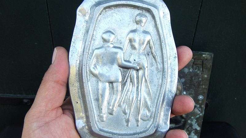 A COLLECTION OF 7 METAL OBJECTS WITH GREAT COLLECTOR APPEAL ...MUST SEE...BID FOR THE LOT !!