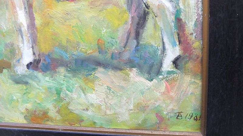 AN OUTSTANDING OLD LOOKING ORIGINAL OIL ON BOARD OF A TRAVELER WITH HIS HORSE...SIGNED BY THE ARTIST